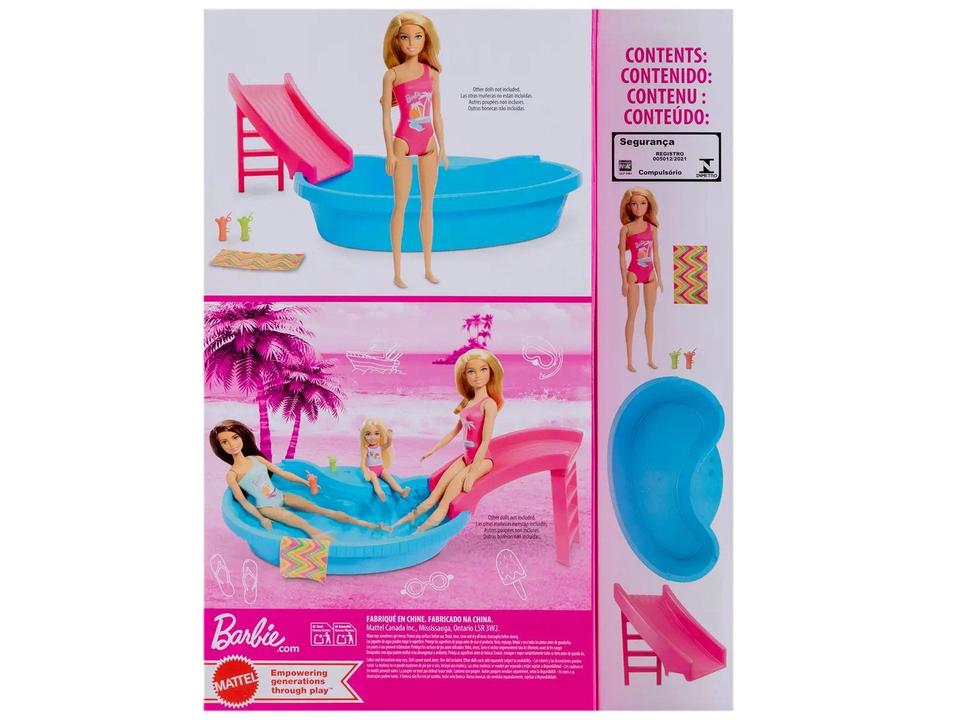 Barbie Piscina Glam com Boneca Maiô Rosa - 7