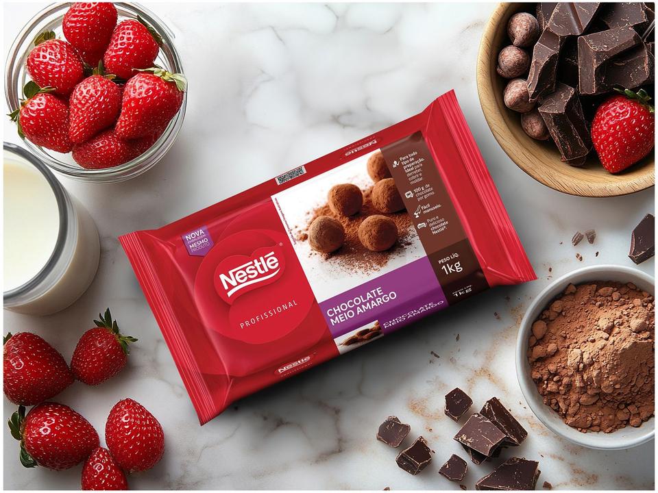 Barra de Chocolate Profissional Chocolate Meio Amargo 1kg Nestle - 3
