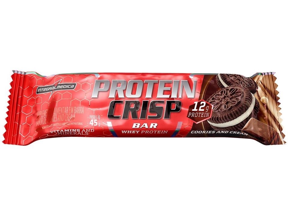 Barra de Proteína Integralmedica Protein Crisp Bar - Cookies and Cream Natural 540g - 2