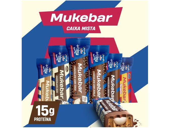 Barra de Proteína Mais Mu Mukebar Sabor Mista 15g de Proteína Zero Açúcar Display 12 Unidades - 1