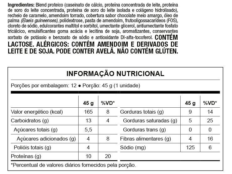 Barra de Proteína Nutrata Caramel Protein 45g 12 Unidades - 4