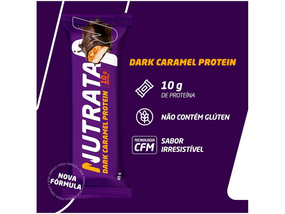 Barra de Proteína Nutrata Dark Caramel Protein 45g 12 Unidades - 1