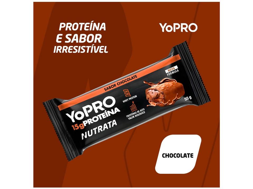 Barra de Proteína Nutrata YoPro Chocolate 55g 12 Unidades - 2