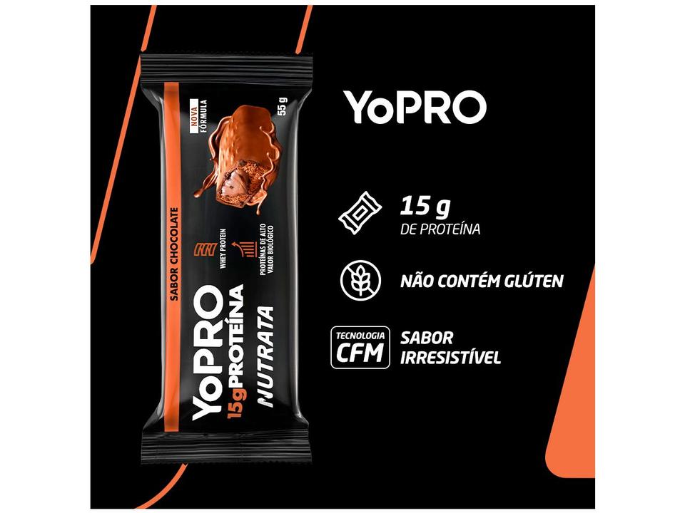 Barra de Proteína Nutrata YoPro Chocolate 55g 12 Unidades - 1