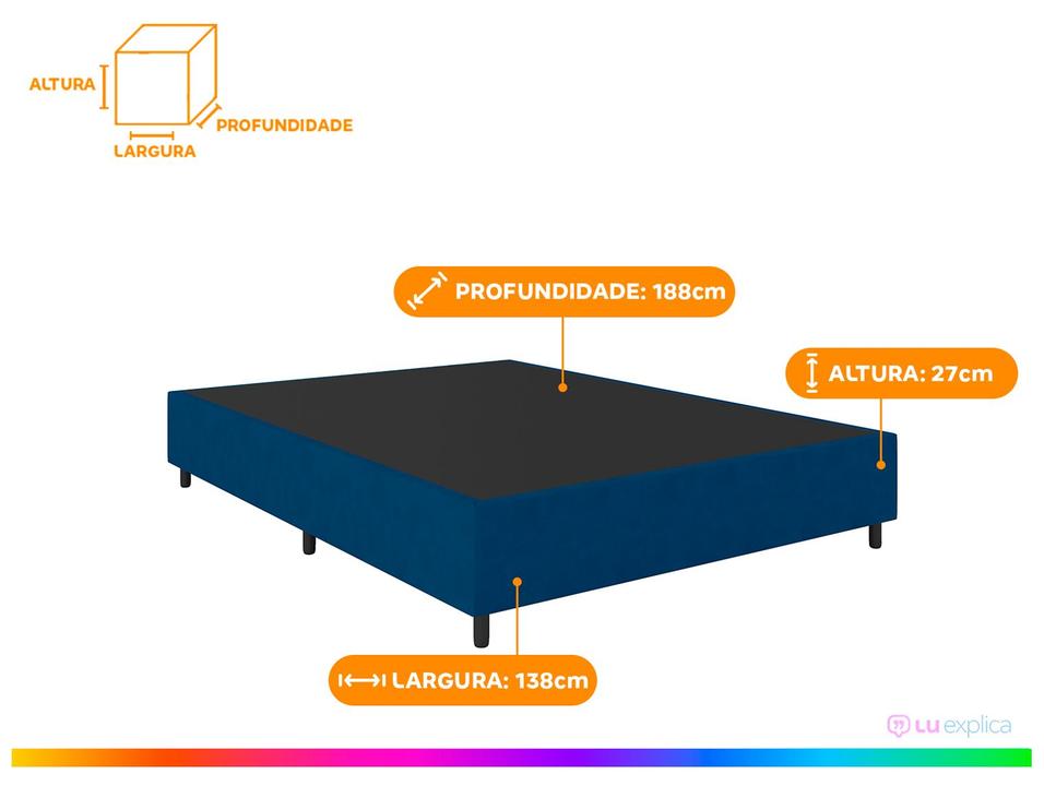 Base Cama Box Casal Gazin 27x138x188cm Nevasca - 4