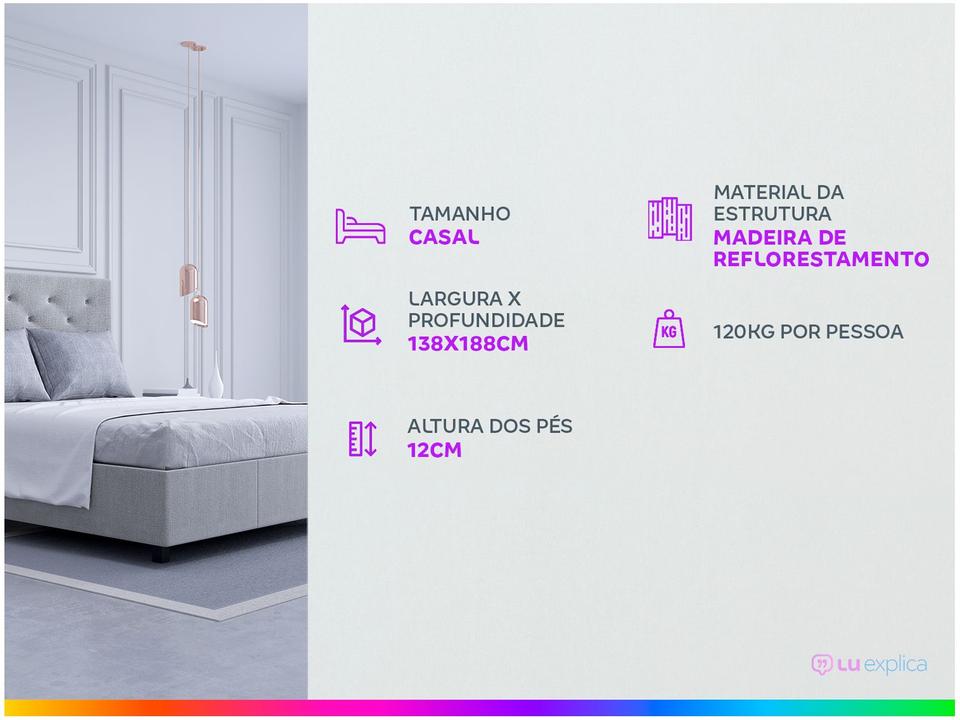 Base Cama Box Casal Gazin 27x138x188cm Vip Topázio - 1