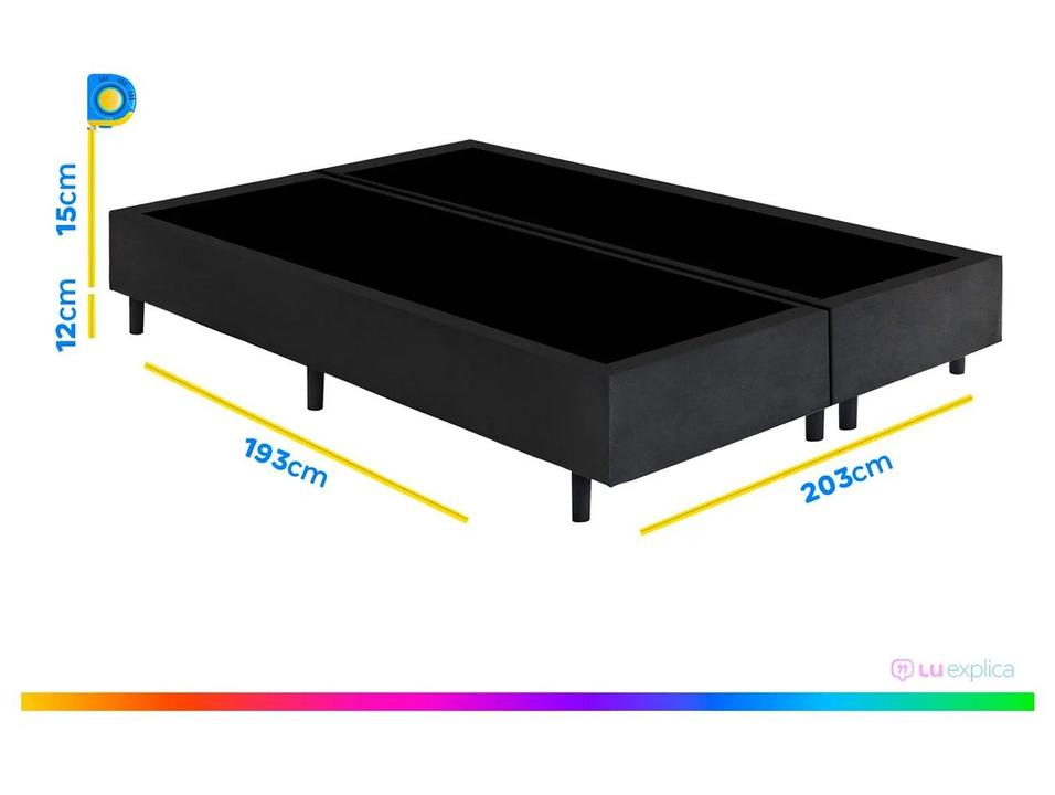 Base Cama Box King Gazin Bipartida 27x203x193cm Vip Topázio - 2