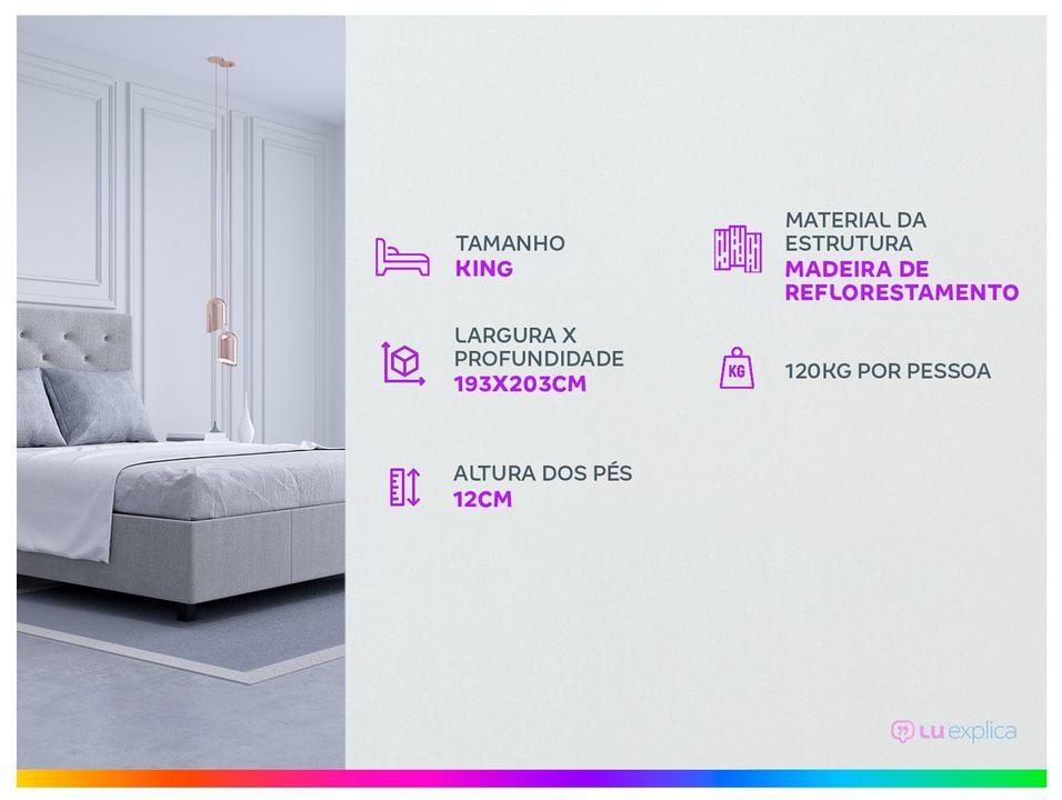 Base Cama Box King Gazin Bipartida 27x203x193cm Vip Topázio - 1