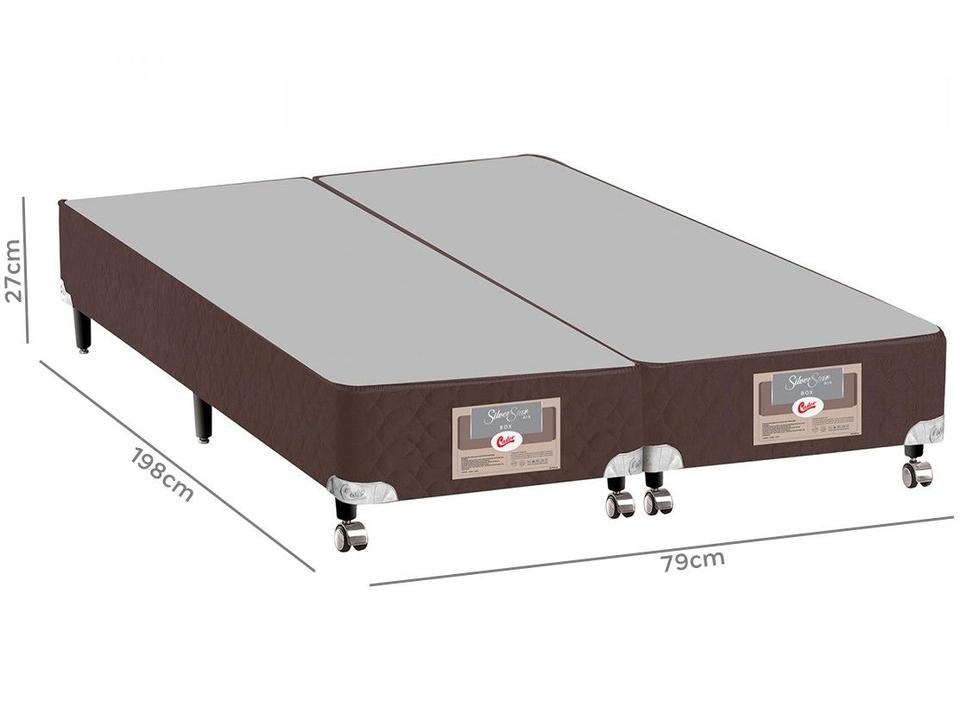 Base Cama Box Queen Size Castor Bipartido 27x79x198cm Silver Star - 1