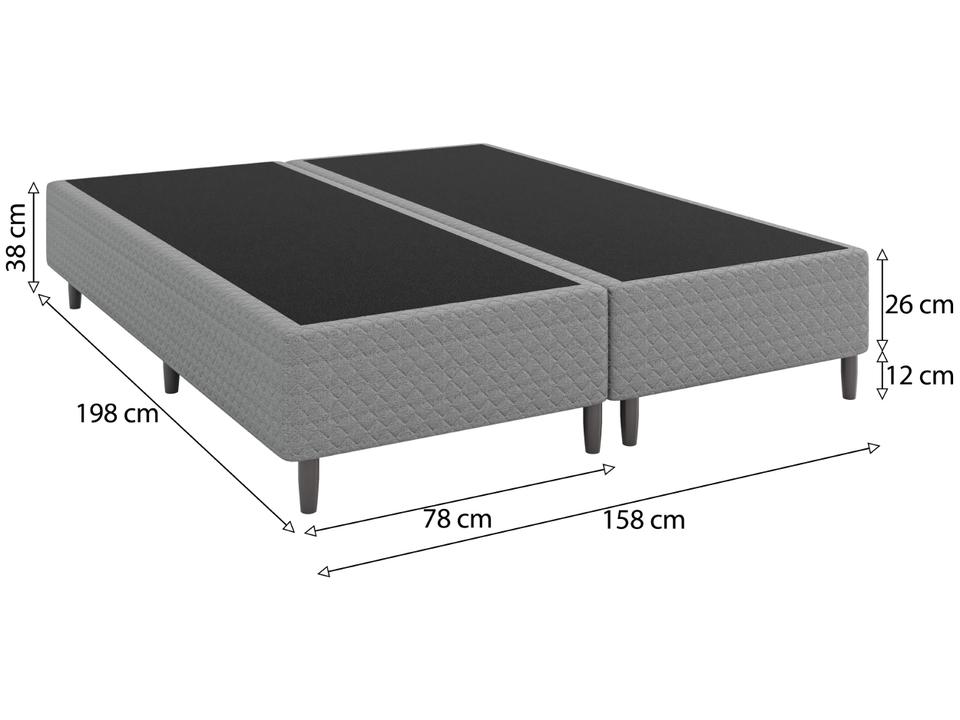 Base Cama Box Queen Umaflex Bipartida 26x158x198cm Beta - 4