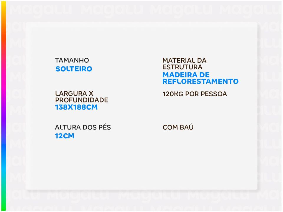 Base Cama Box Solteiro Gazin 27x138x188cm Diamond Blue - 1