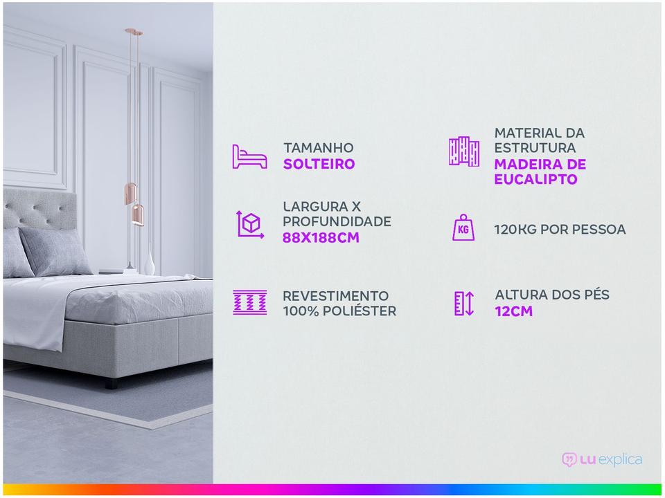 Base Cama Box Solteiro Umaflex 88x38x188cm - 1