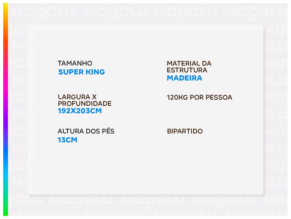 Base Cama Box Super King Americanflex Bipartida 25x192x203cm Seis Estrelas - 1