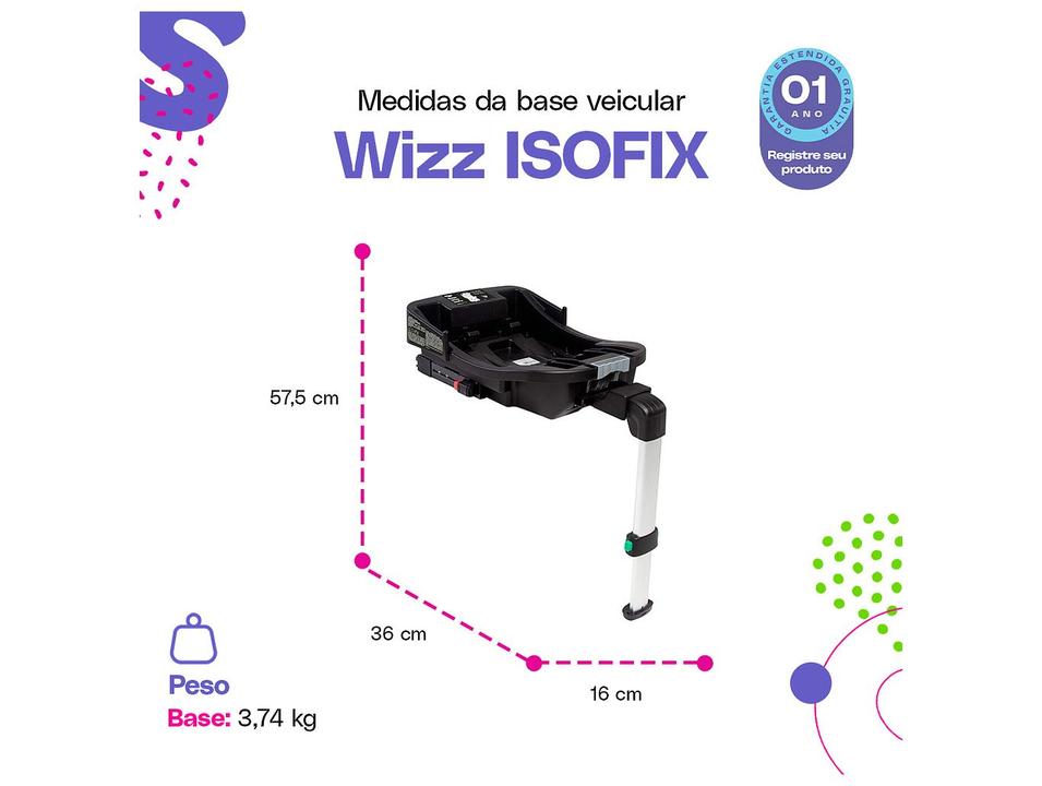Base para Bebê Conforto Cosco Kids Wizz até 13kg - 3