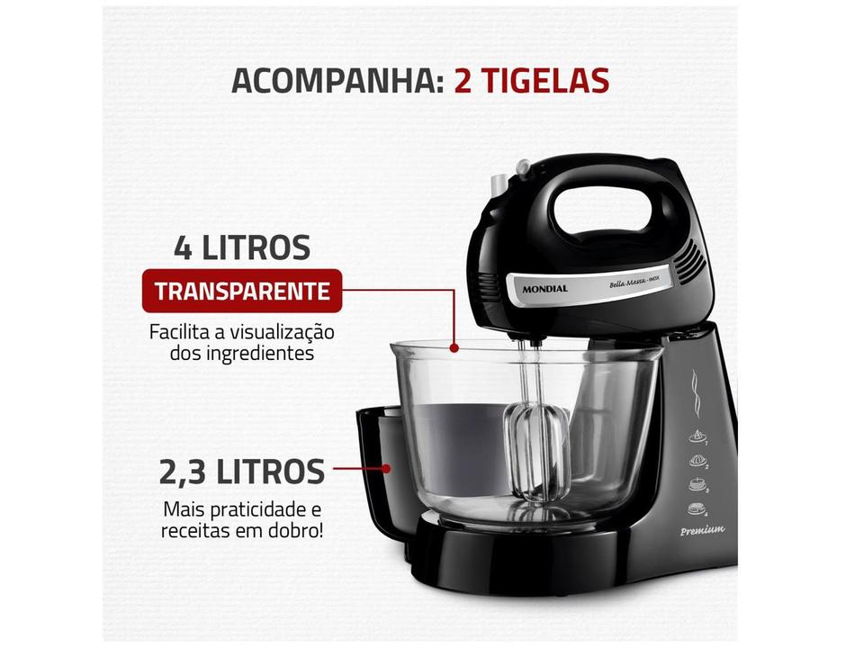 Batedeira Mondial 500W Bella Massa B-23 NP - 3