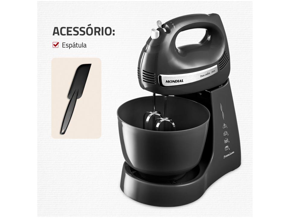 Batedeira Mondial Portátil Preta e Prata Premium B-04 NP 400W 4 Velocidades - 5