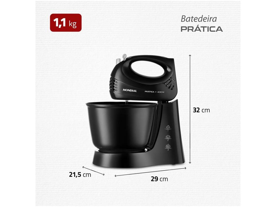 Batedeira Mondial Preta 400W Prática B-44-B - 5
