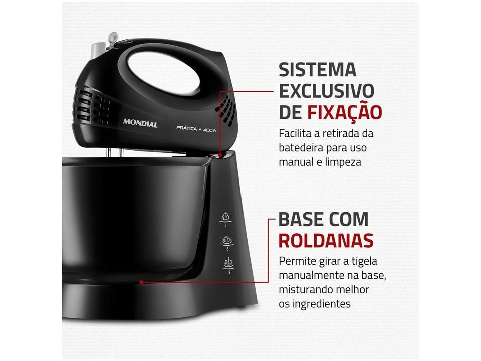 Batedeira Mondial Preta 400W Prática B-44-B - 4