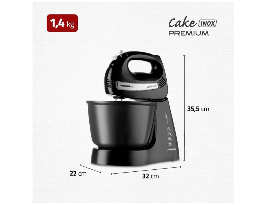 Batedeira Mondial Preta 500W Premium - 7