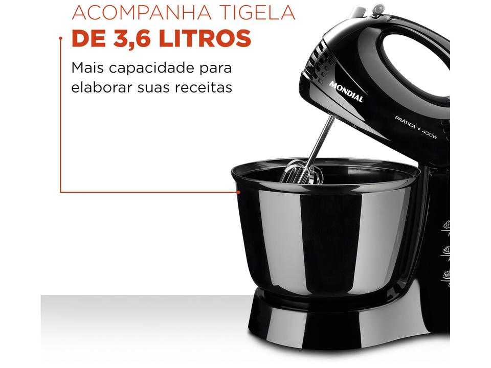 Batedeira Mondial 400W Prática B-44-W 3 Velocidade - 110 V - 2