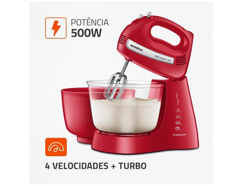 Batedeira Mondial Vermelha 500W Premium - 2