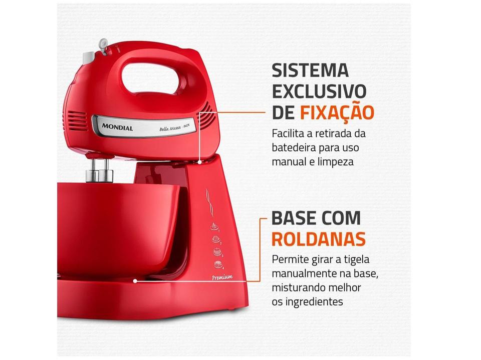 Batedeira Mondial Vermelha 500W Premium - 5