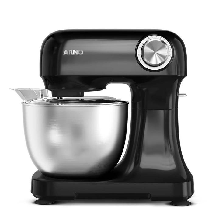 Batedeira Planetária Arno Inox e Preta 500W 12 Velocidades Tigela Inox 3,5L Bake Easy KM10 com 3 Batedores - 9