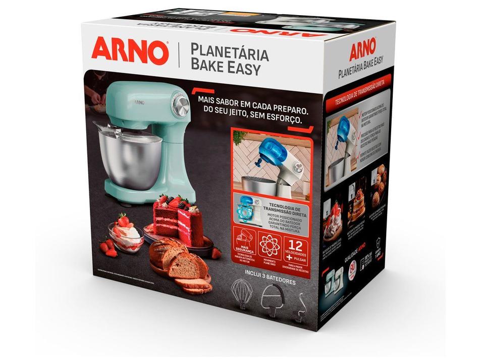 Batedeira Planetária Arno Marfim e Inox 500W 12 Velocidades Tigela Inox 3,5L Bake Easy KM14 com 3 Batedores - 11