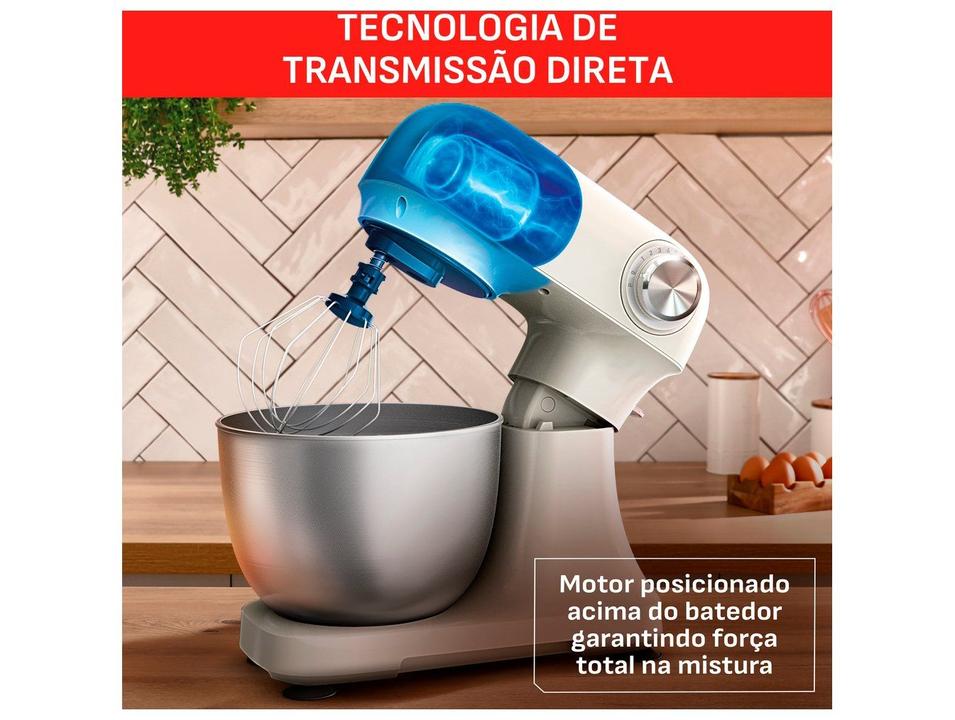 Batedeira Planetária Arno Marfim e Inox 500W 12 Velocidades Tigela Inox 3,5L Bake Easy KM14 com 3 Batedores - 7