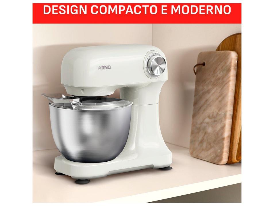 Batedeira Planetária Arno Marfim e Inox 500W 12 Velocidades Tigela Inox 3,5L Bake Easy KM14 com 3 Batedores - 1