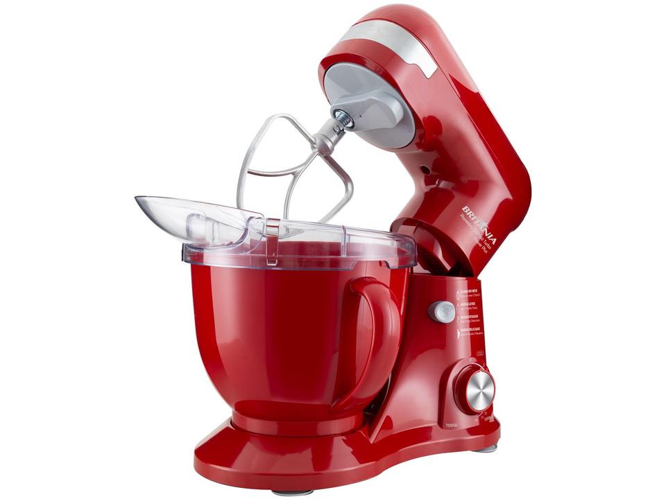 Batedeira Planetária Britânia Vermelha 700W 12 Velocidades 4,5L Turbo Power Plus BBP760VME - 2