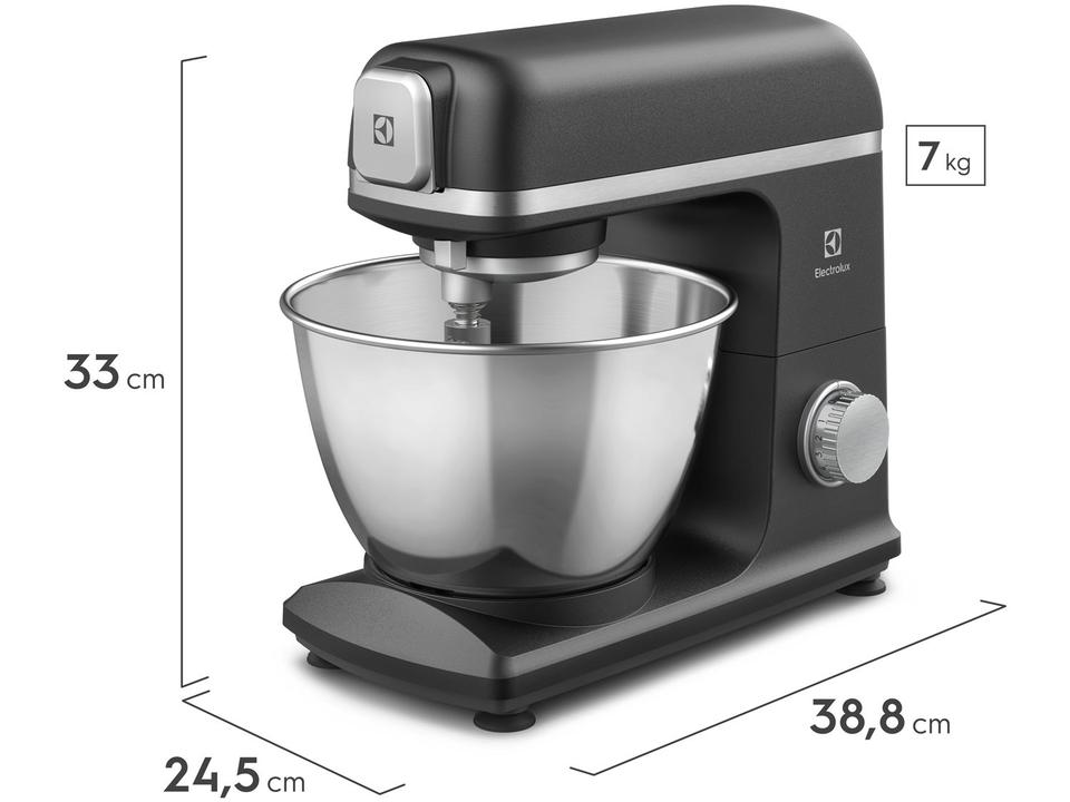 Batedeira Planetária Electrolux Preta Tigela Inox - 5