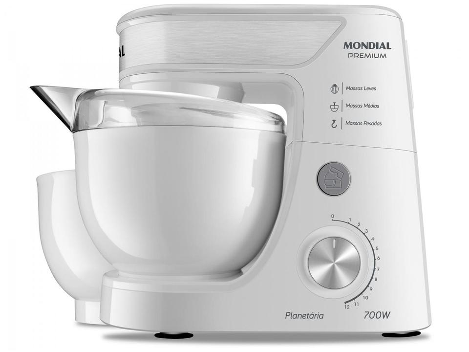 Batedeira Planetária Mondial Branco e Inox 700W - 18