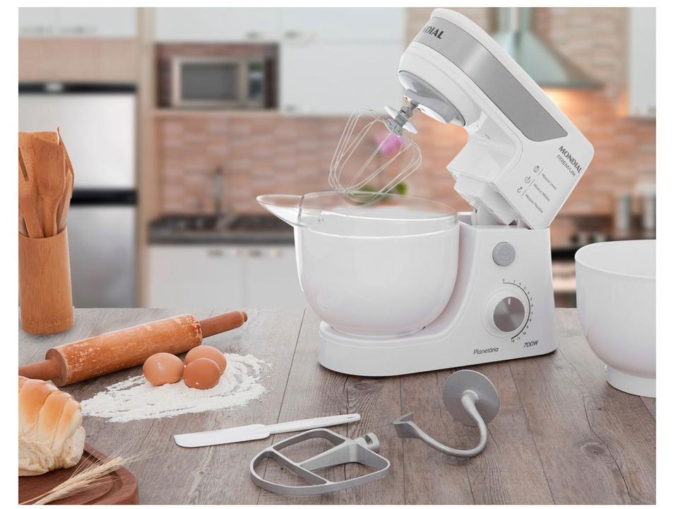 Batedeira Planetária Mondial Branco e Inox 700W - 8