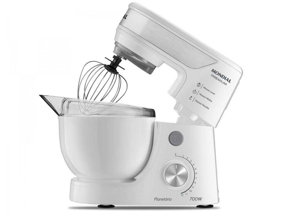 Batedeira Planetária Mondial Branco e Inox 700W - 10