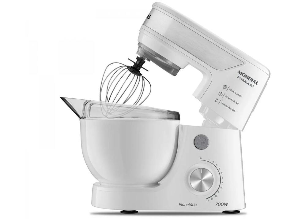Batedeira Planetária Mondial Branco e Inox 700W - 9