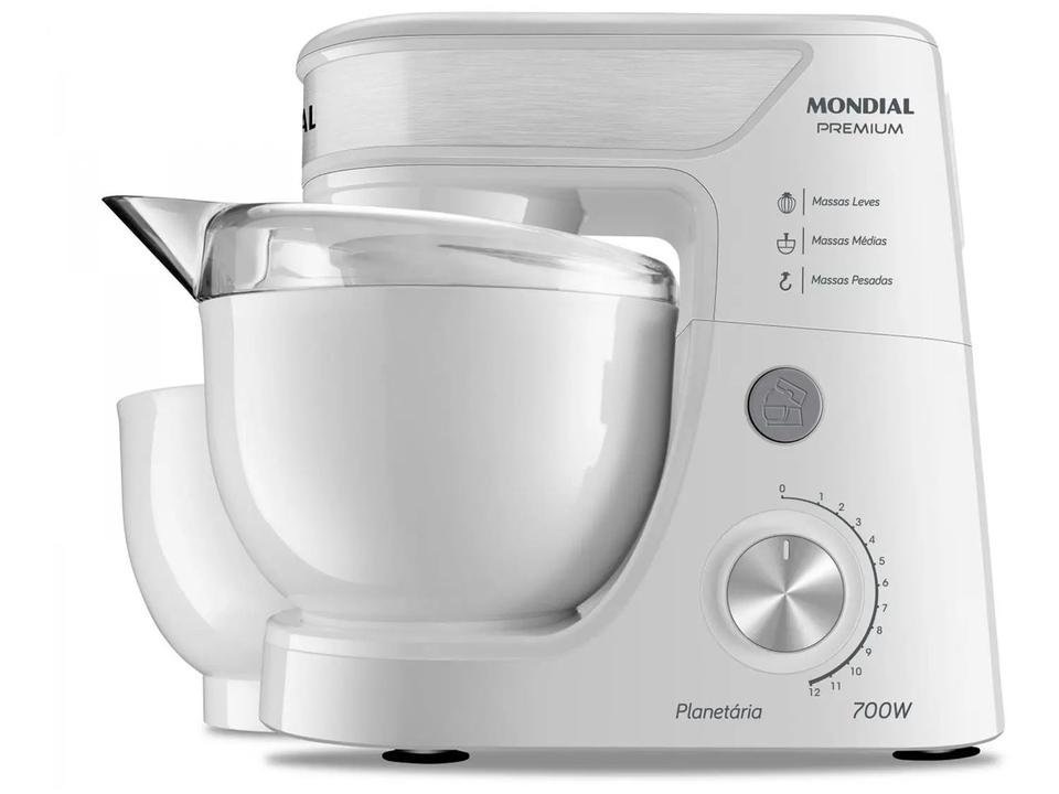 Batedeira Planetária Mondial Branco e Inox 700W - 10