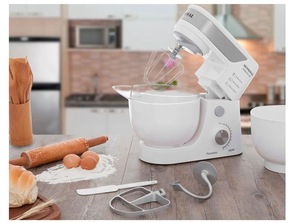 Batedeira Planetária Mondial Branco e Inox 700W - 8