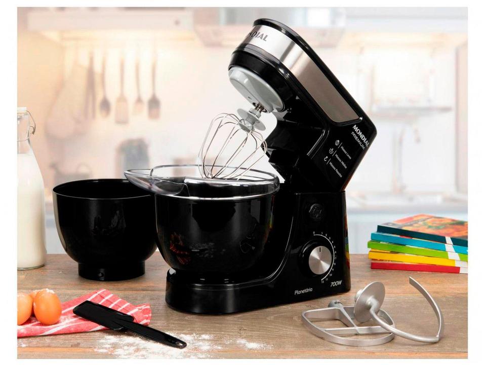 Batedeira Planetária Mondial Preto e Inox 700W - 8