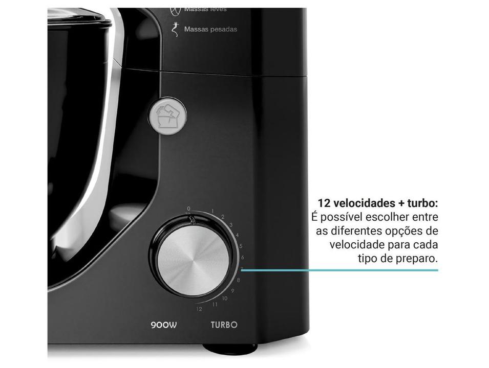 Batedeira Planetária Philco Preta 800W 12 Velocidades 5 Litros PBP90A 103401154 - 2