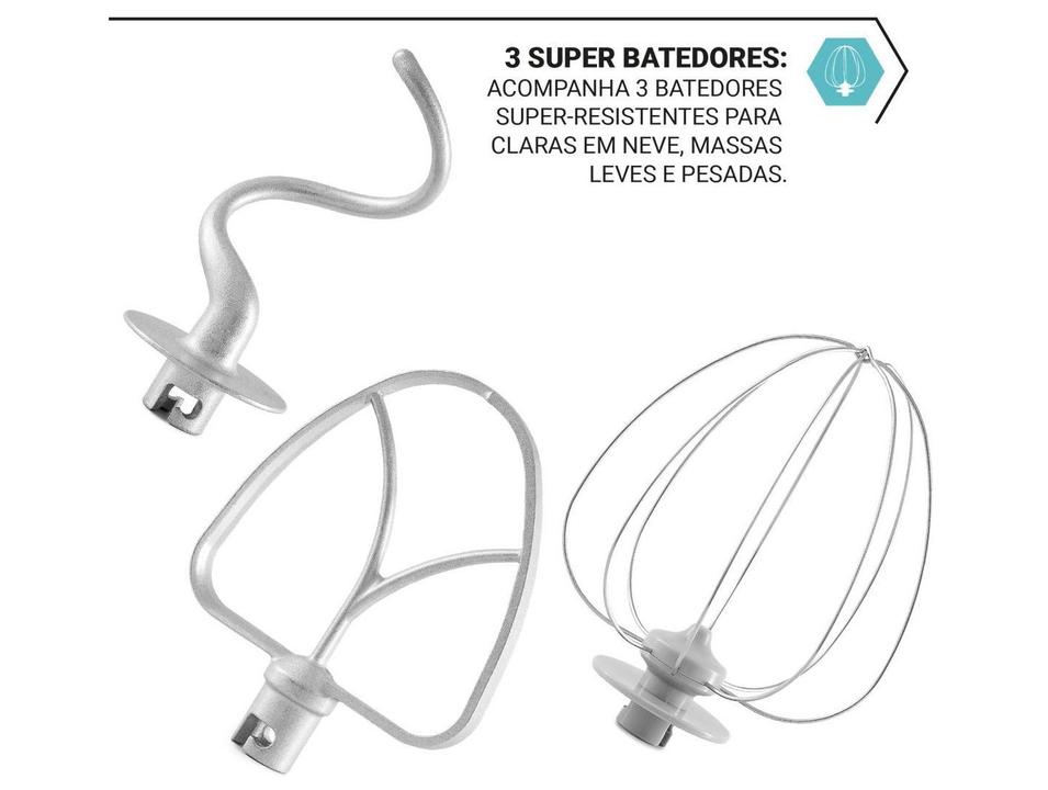 Batedeira Planetária Philco Preta 800W 12 Velocidades 5 Litros PBP90A 103401154 - 3