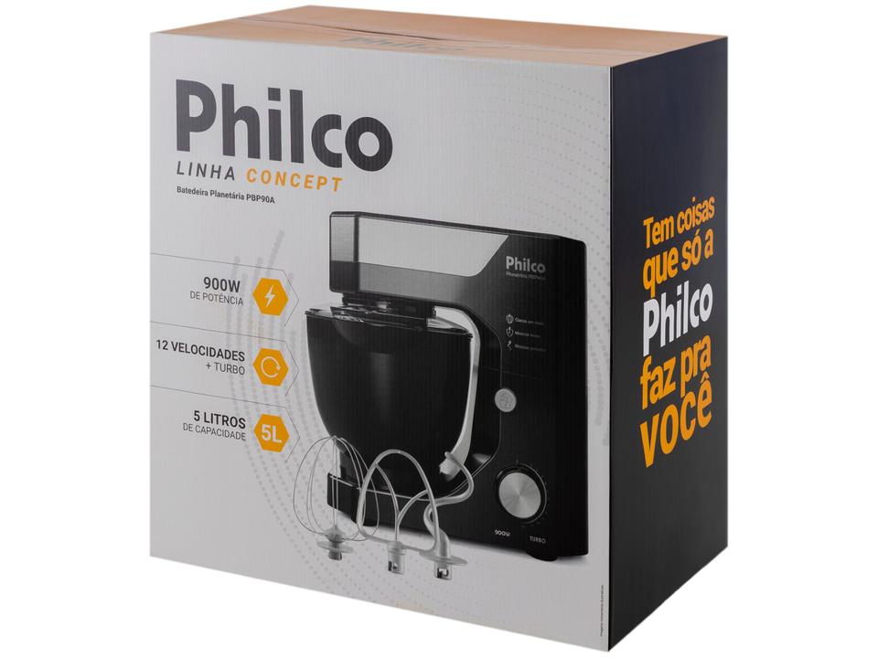 Batedeira Planetária Philco Preta 800W 12 Velocidades 5 Litros PBP90A 103401154 - 15