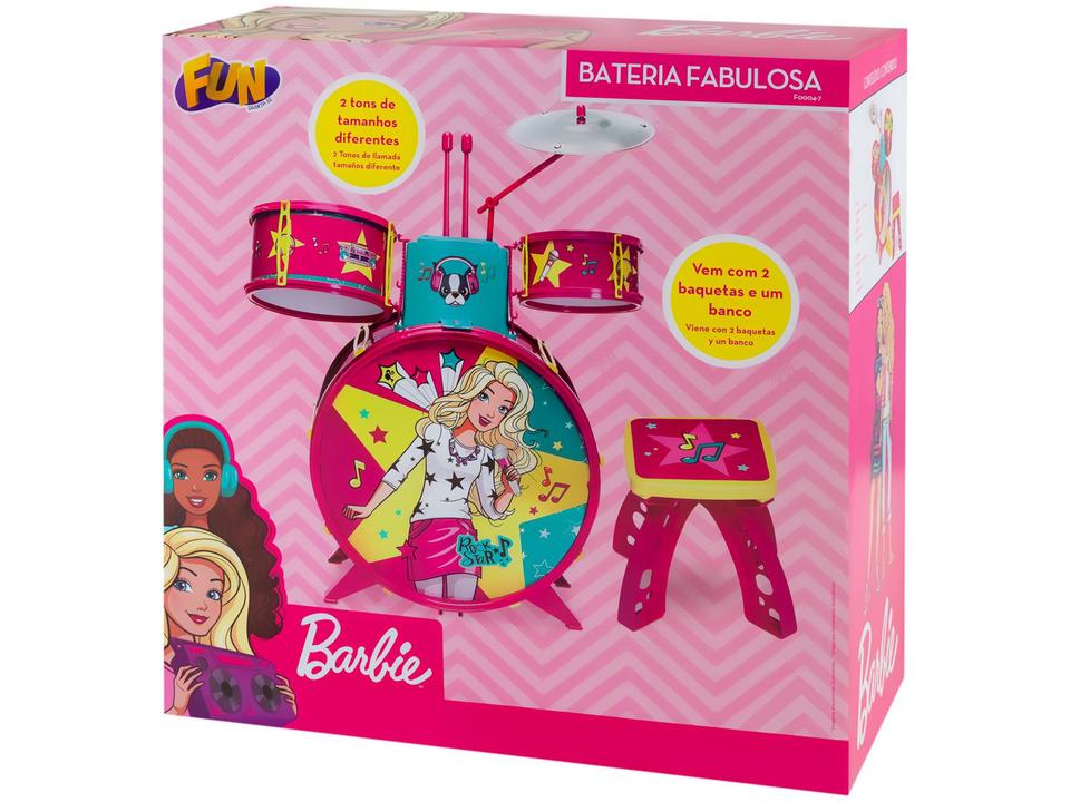Bateria de Brinquedo Barbie Fabulosa - Fun - 16