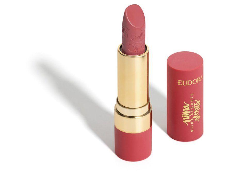 Batom Eudora Niina Secrets Soft Petals Rosa Secreta Longa Duração Vegano 3,6g - 4