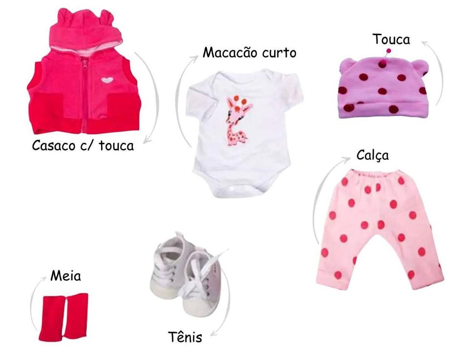 Bebê Girafinha Reborn DY0001-GF Lullie Dolls 48cm - 9