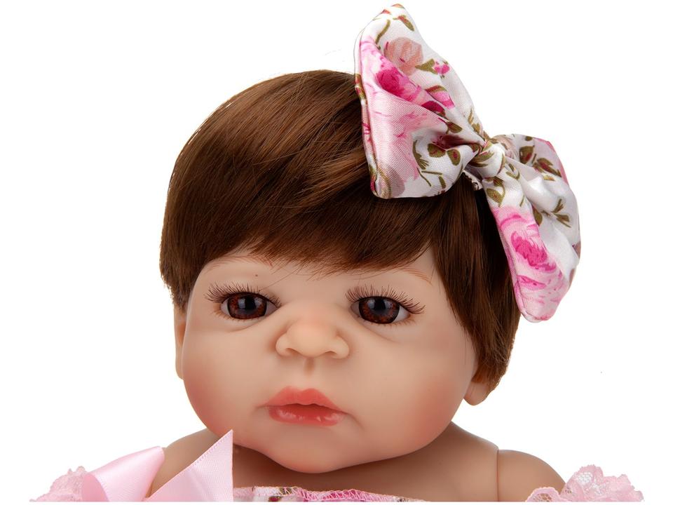 Bebê Reborn Pink Flower Laura Baby 45cm - com Acessórios - 2