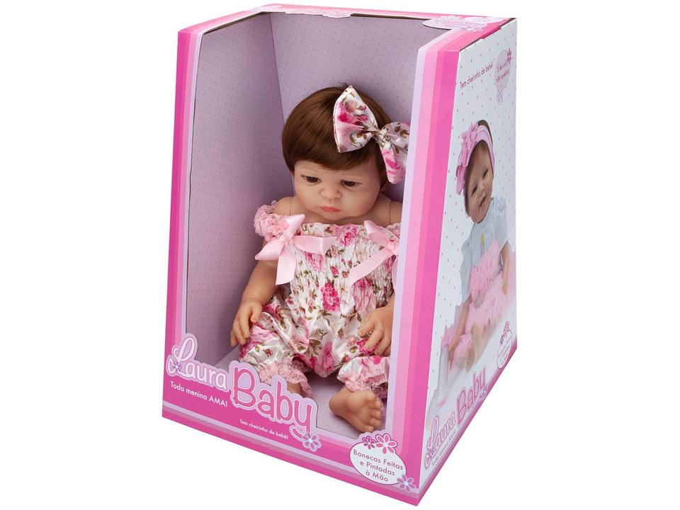 Bebê Reborn Pink Flower Laura Baby 45cm - com Acessórios - 4