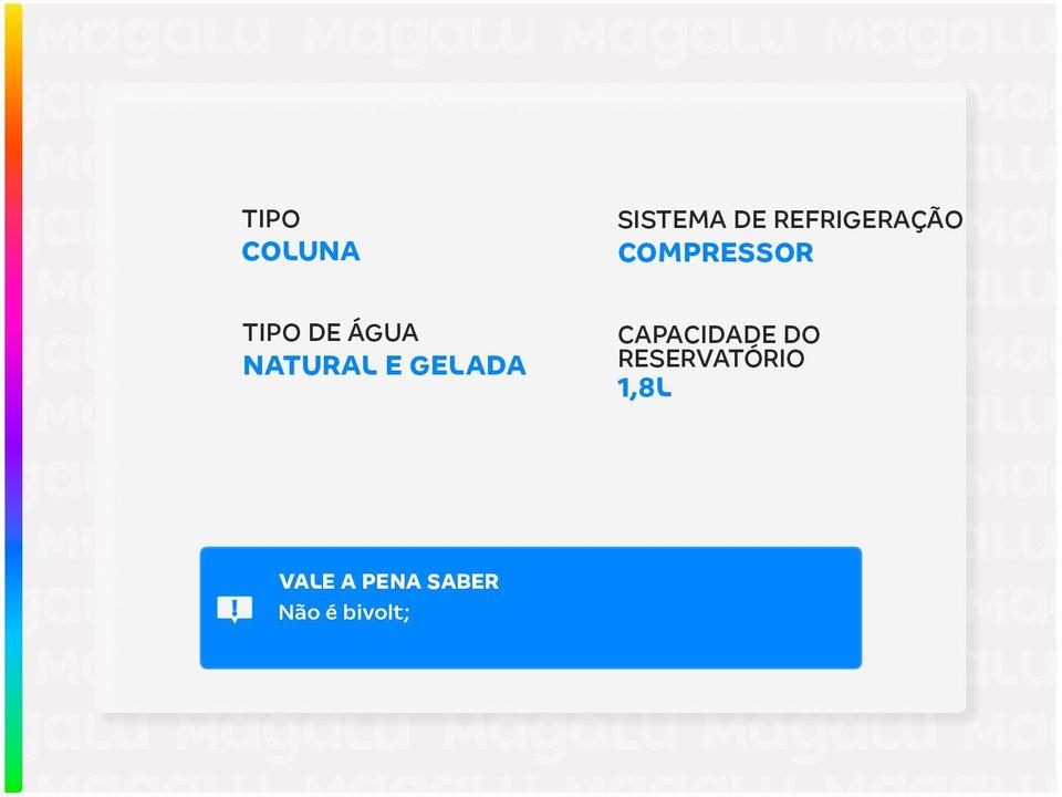 Bebedouro de Água Esmaltec de Coluna Refrigerado por Compressor EGC35B - 1
