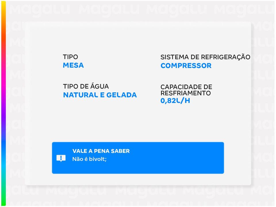 Bebedouro de Água Esmaltec de Mesa - 1