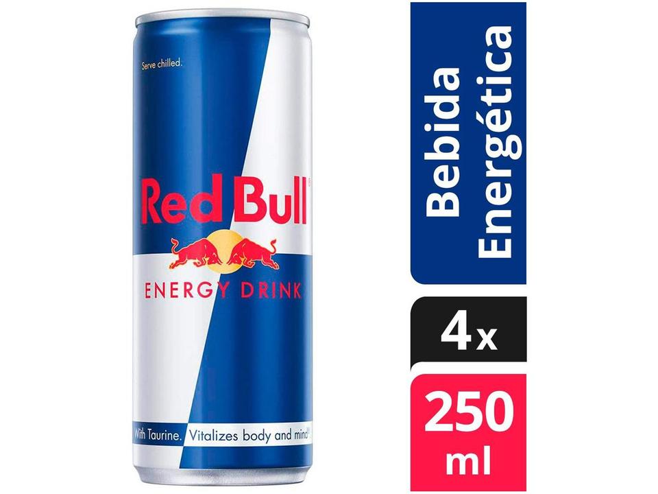 Bebida Energética Red Bull Sugarfree Zero Açúcar - 250ml 4 Unidades - 1